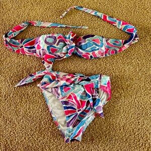 Strapless high waisted bikini